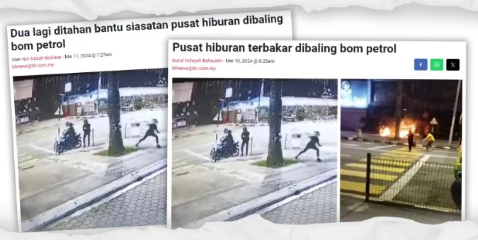 Pemain Bola Acu Kerambit Adalah Suspek Utama Kes Baling Molotov Cocktail Di Pusat Hiburan